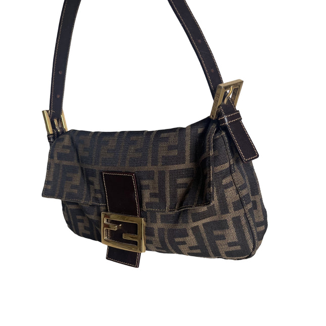 Sold Fendi Baguette Classic Zucca Print Monogram Gold-tone Hardware