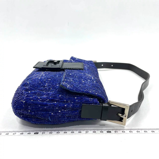 Sold FENDI Baguette Royal Blue beads Vintage