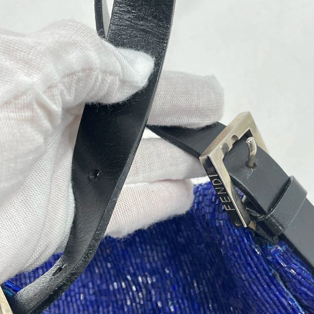 Sold FENDI Baguette Royal Blue beads Vintage