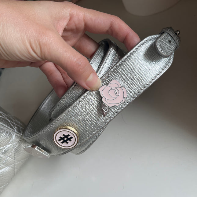 Lady Dior ABCdior Small Silver Cannage Lambskin Handbag