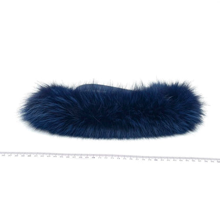 FENDI O Lock Navy Leather and Faux Fur Shoulder Bag