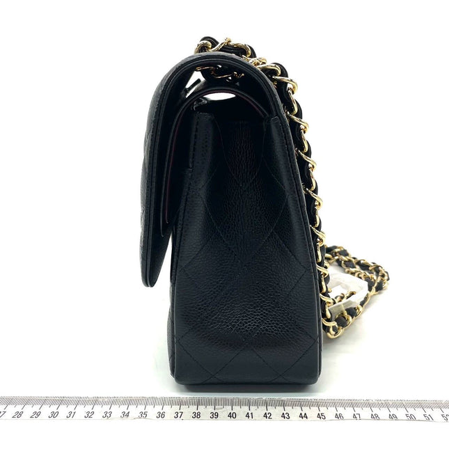 Sold Chanel Classic Flap Jumbo Black Caviar Leather Double Flap with Gold Hardware