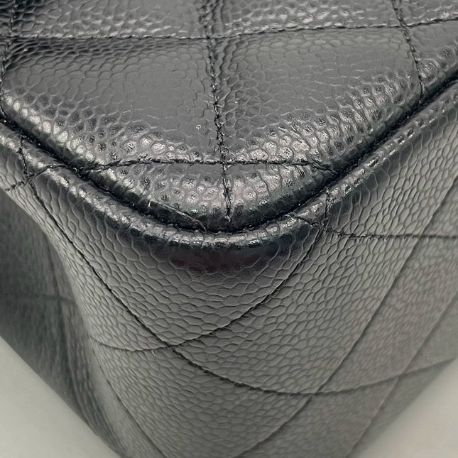 Sold Chanel Classic Flap Jumbo Black Caviar Leather Double Flap with Gold Hardware