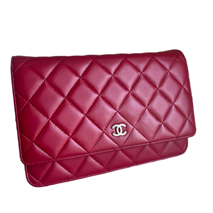 Sold Chanel Wallet On Chains WOC Timeless/ Classic Red Lambskin Leather-Luxbags