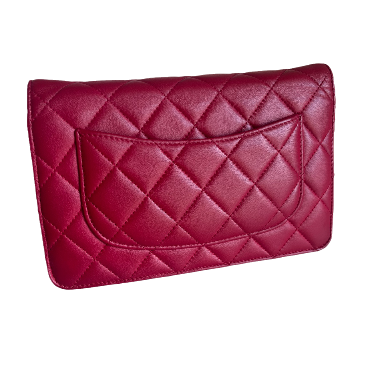 Sold Chanel Wallet On Chains WOC Timeless/ Classic Red Lambskin Leather