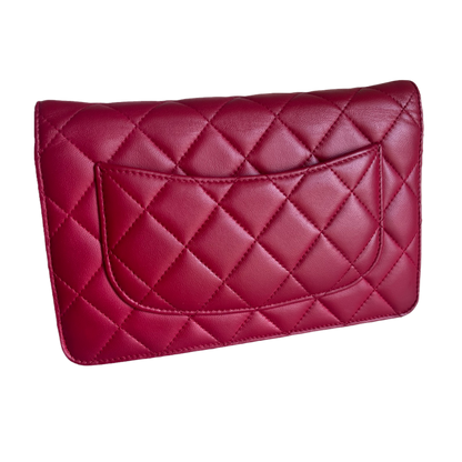 Sold Chanel Wallet On Chains WOC Timeless/ Classic Red Lambskin Leather