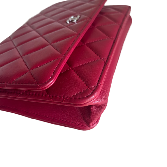 Sold Chanel Wallet On Chains WOC Timeless/ Classic Red Lambskin Leather