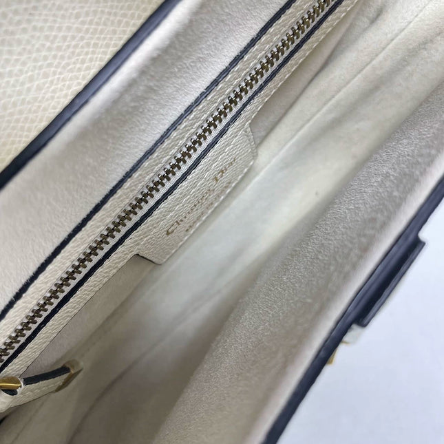Sold Dior Saddle White Medium Grained Leather Handbag