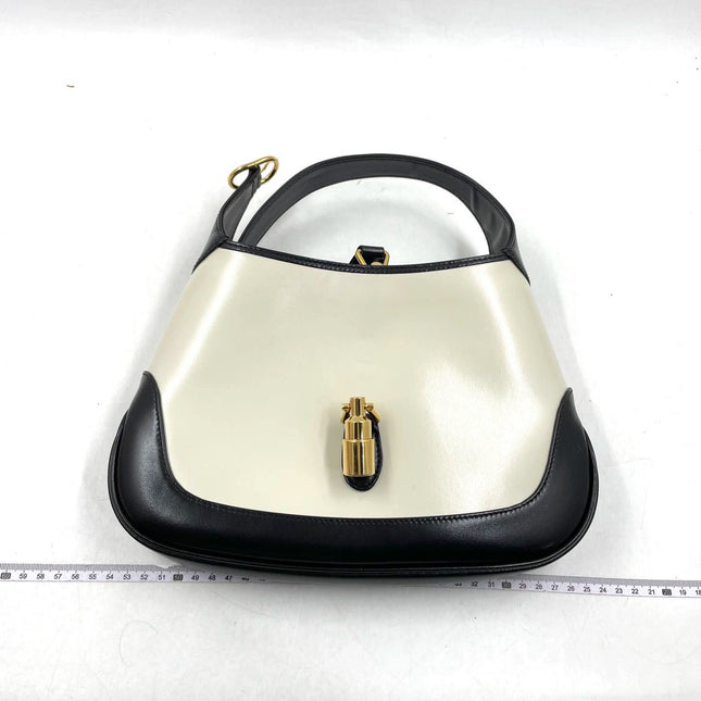 Sold Gucci Jackie 1961 White & White Leather Bag with Adjustable Strap Size Small