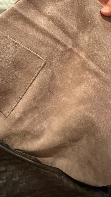 Bottega Veneta Veneta Hobo Dark Chocolate Brown Intrecciato Leather Bag 48cm