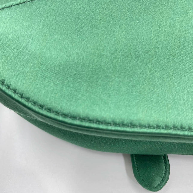 Sold Dior Saddle Mini Silk Emerald Green with crystals