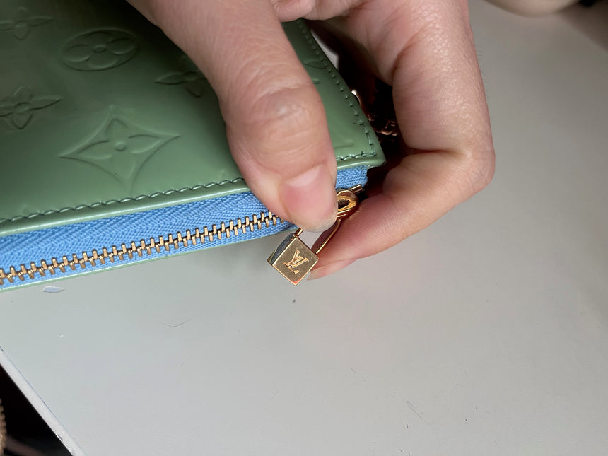 Sold Louis Vuitton Lexington Clutch Patent Leather Mint Green Medium