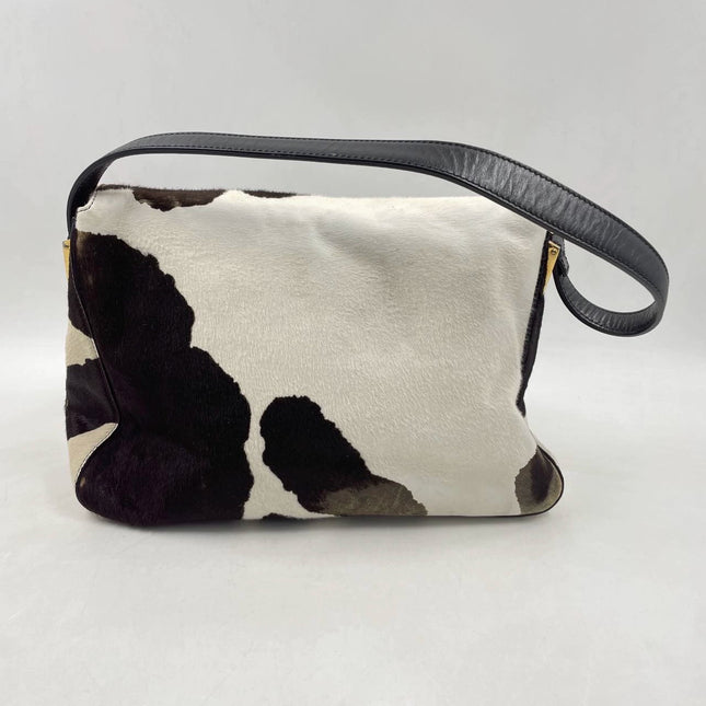 Sold Fendi Mamma Baguette Pony hair in cow print White and Black