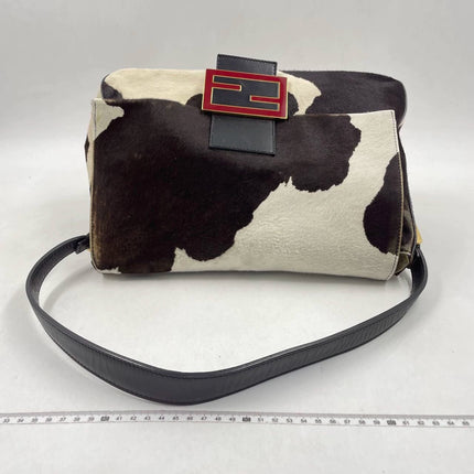 Sold Fendi Mamma Baguette Pony hair in cow print White and Black