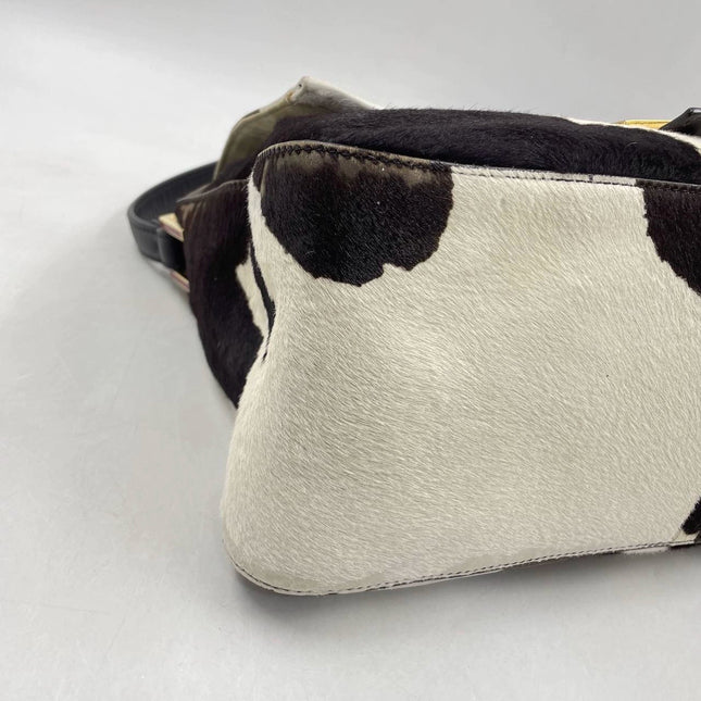 Sold Fendi Mamma Baguette Pony hair in cow print White and Black