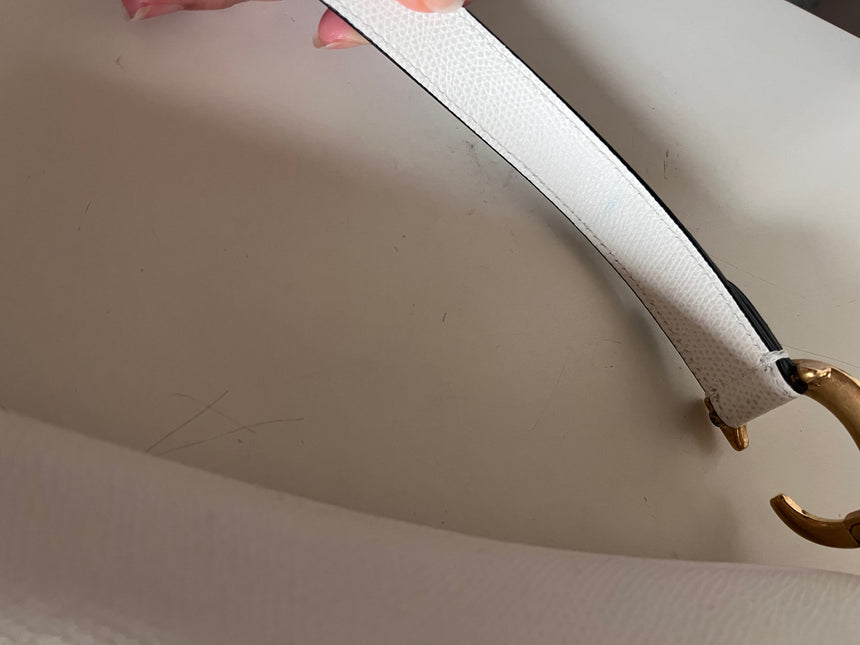 Sold Dior Saddle White Medium Grained Leather Handbag