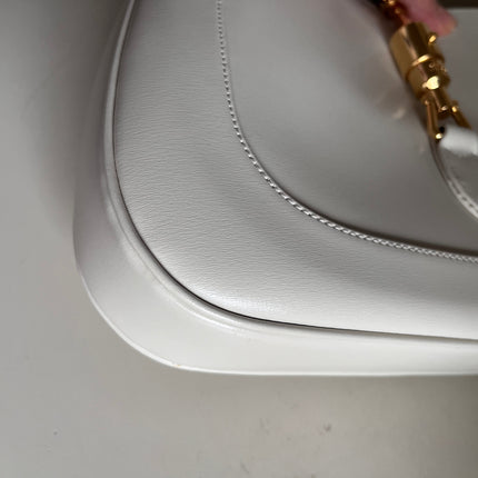 Sold Gucci Jackie 1961 White Leather Bag with Adjustable Strap Size Small