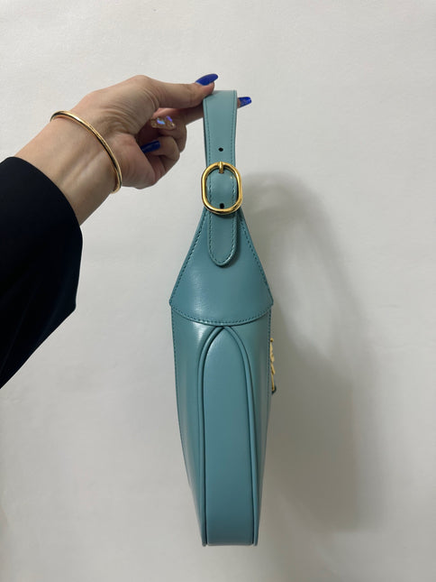 Sold Gucci Jackie 1961 Blue Small Shoulder Bag with Adjustable Strap