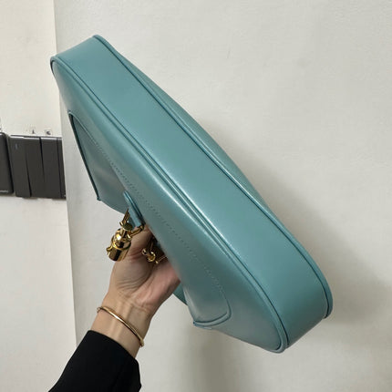Sold Gucci Jackie 1961 Blue Small Shoulder Bag with Adjustable Strap