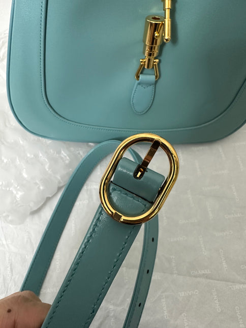 Sold Gucci Jackie 1961 Blue Small Shoulder Bag with Adjustable Strap