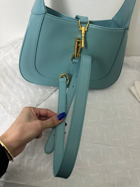Sold Gucci Jackie 1961 Blue Small Shoulder Bag with Adjustable Strap