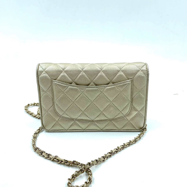 Sold Chanel Wallet on Chain WOC Gold Lambskin Leather