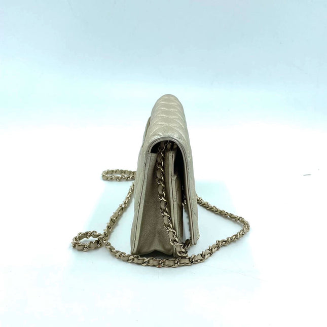 Sold Chanel Wallet on Chain WOC Gold Lambskin Leather