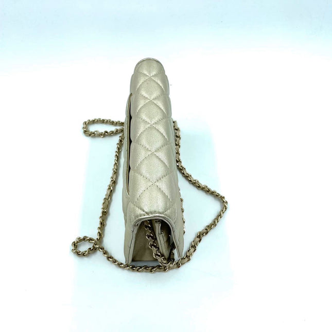 Sold Chanel Wallet on Chain WOC Gold Lambskin Leather