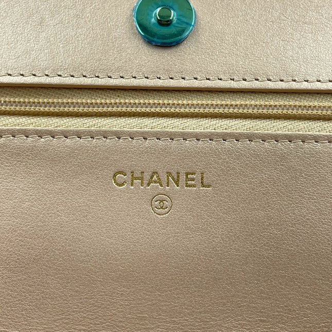 Sold Chanel Wallet on Chain WOC Gold Lambskin Leather