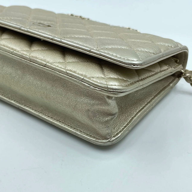 Sold Chanel Wallet on Chain WOC Gold Lambskin Leather