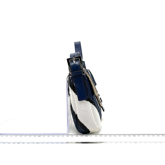 Sold FENDI Baguette Zebra-Stripe Sequin Blue Orange White