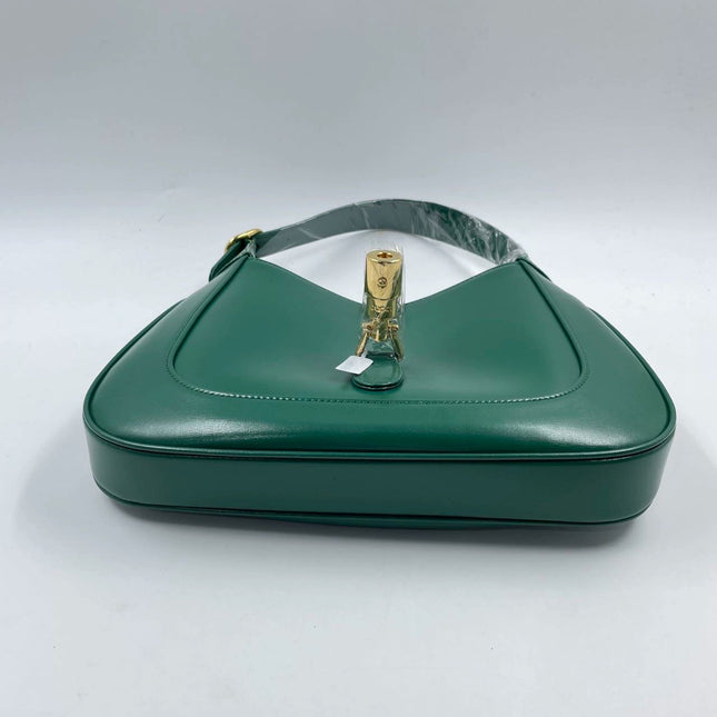 Sold Gucci Jackie 1961 Green Leather Bag Small with Adjustable Strap