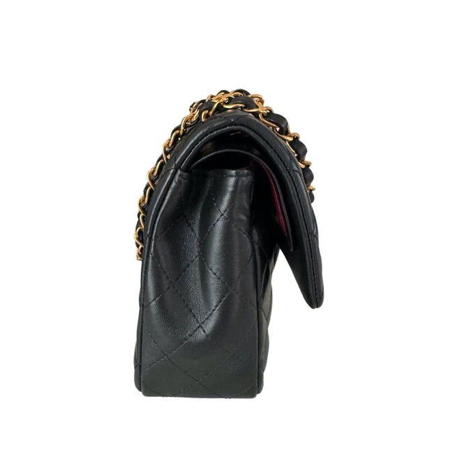 Chanel Classic Flap Vintage Medium Black Lambskin Leather with 24k Gold HW, 1991-1994