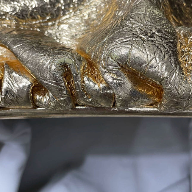 Sold Bottega Veneta Pouch Gold Leather