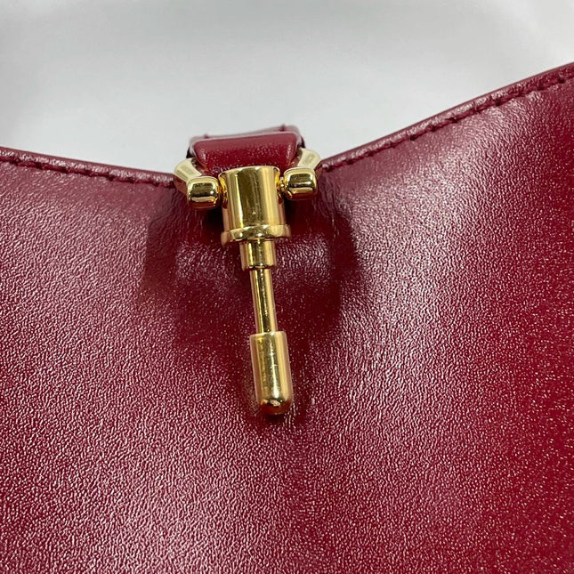 Sold Gucci Jackie 1961 Mini Burgundy Leather Bag with Strap Never Worn With Box