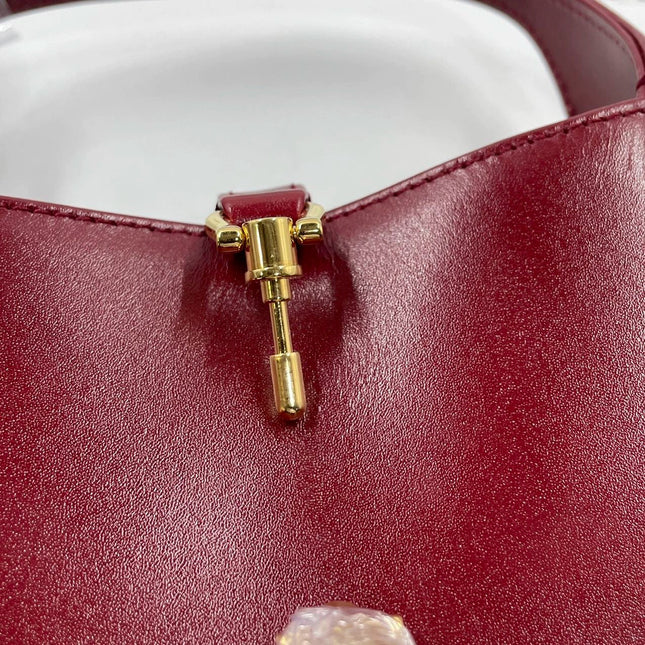 Sold Gucci Jackie 1961 Mini Burgundy Leather Bag with Strap Never Worn With Box