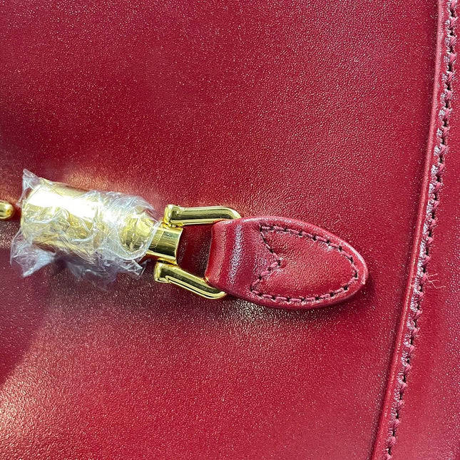 Sold Gucci Jackie 1961 Mini Burgundy Leather Bag with Strap Never Worn With Box