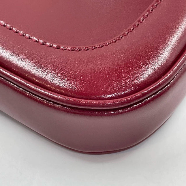 Sold Gucci Jackie 1961 Mini Burgundy Leather Bag with Strap Never Worn With Box