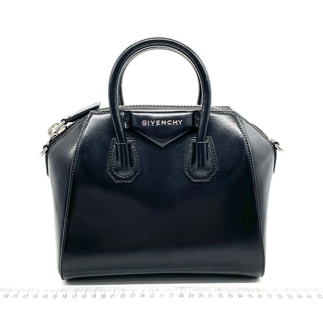 Sold Givenchy Antigona Mini Black Shiny Box Leather Top Handle bag with Strap