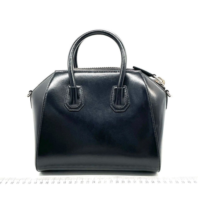 Sold Givenchy Antigona Mini Black Shiny Box Leather Top Handle bag with Strap