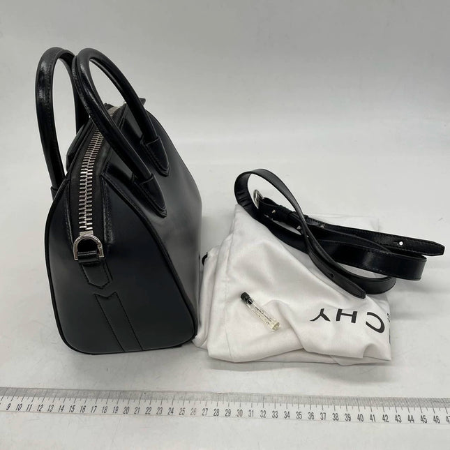 Sold Givenchy Antigona Mini Black Shiny Box Leather Top Handle bag with Strap