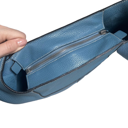 Hermès Taurillon Clemence Good News 28 PM Blue Jeans Hobo Crossbody Bag