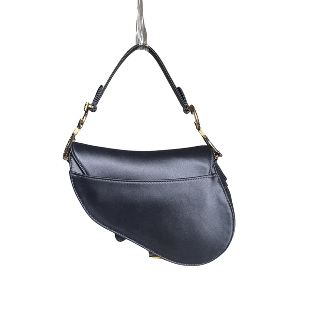 Sold Dior Saddle Mini Silk Blue with Crystal Embedded Buckles