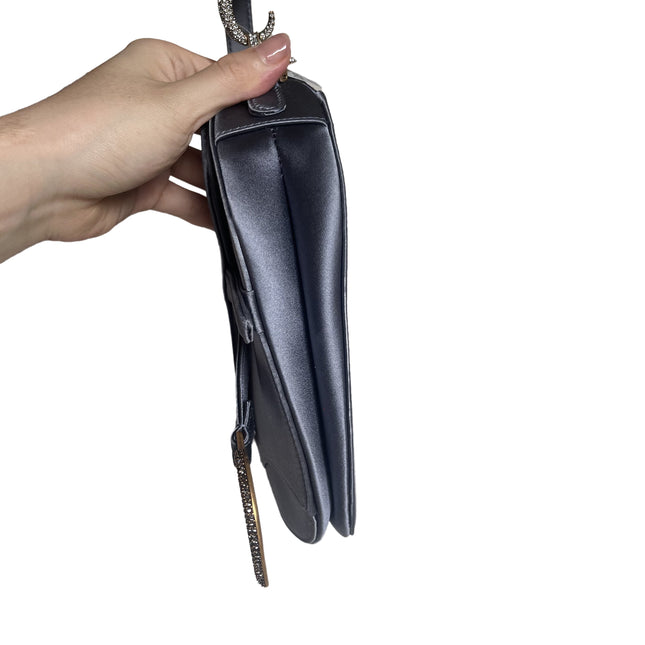Sold Dior Saddle Mini Silk Blue with Crystal Embedded Buckles