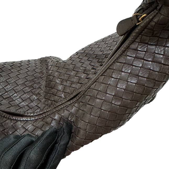Sold Bottega Veneta Hobo Bag Large Chocolate Brown Lambskin leather 51cm