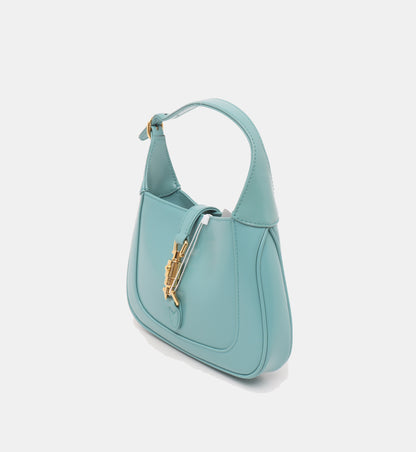 Gucci Jackie 1961 Mini Blue Leather Bag with Adjustable Strap