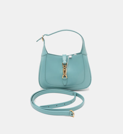 Gucci Jackie 1961 Mini Blue Leather Bag with Adjustable Strap