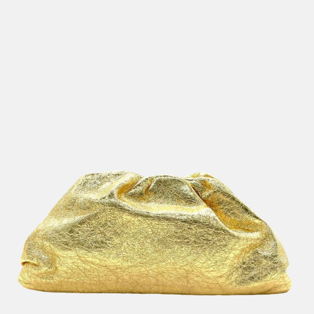 Bottega Veneta Pouch Large Gold Lambskin Leather-Luxbags
