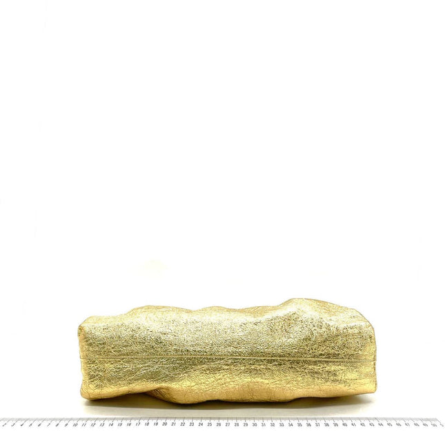 Sold Bottega Veneta Pouch Large Gold Lambskin Leather