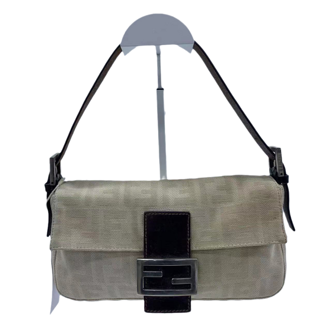 Fendi Baguette Beige Zucca Print Shoulder bag-Luxbags